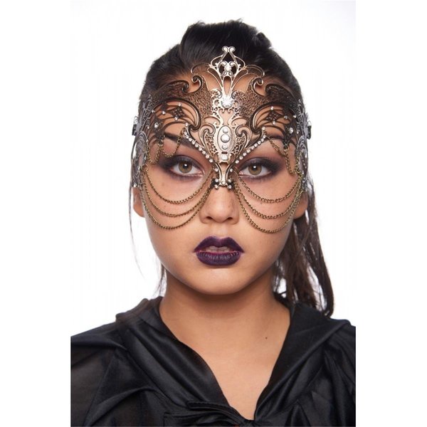 Perfectpretend Vintage Laser Cut Mask with Clear Rhinestones PE2437147